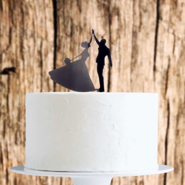 Cake Topper Black - High Five Couple